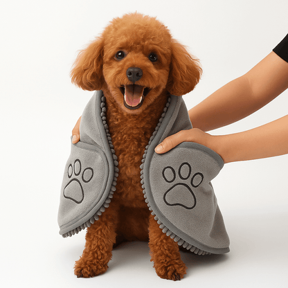 DryPaw Hunde-Trockentuch — schnell trocken nach Regen oder Schwimmen