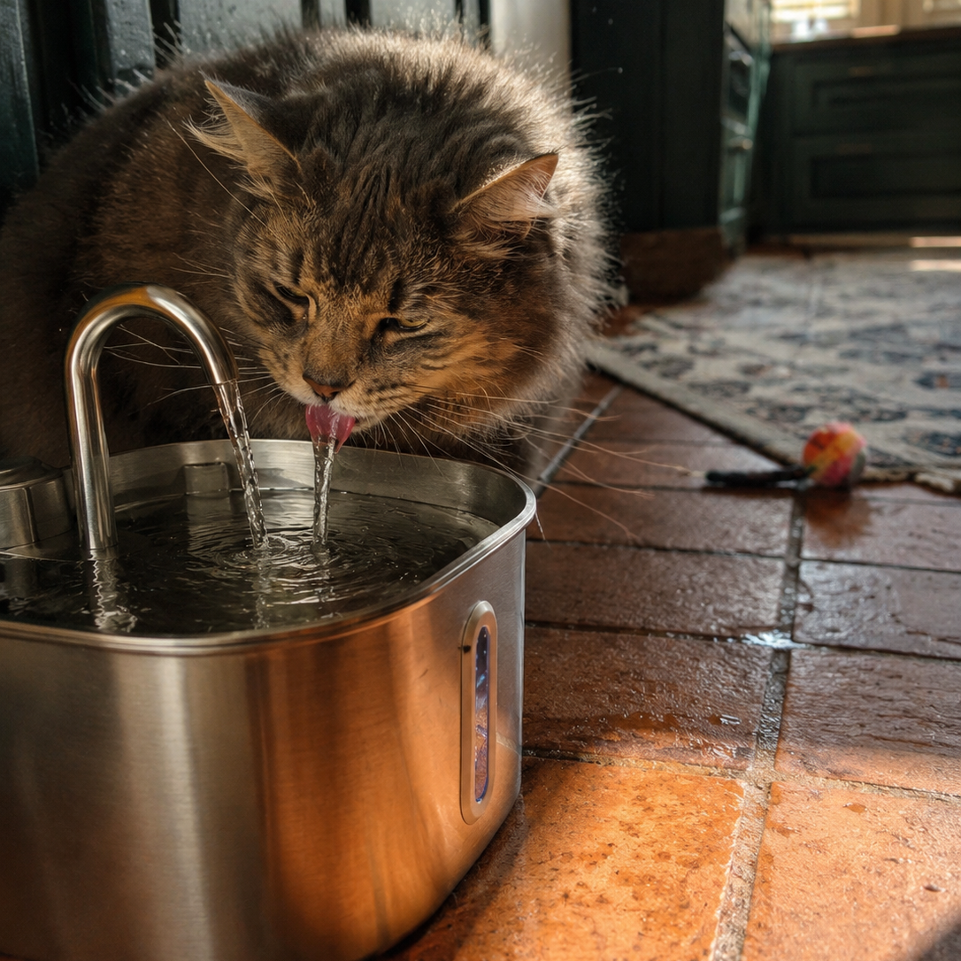 PureDrink Trinkbrunnen — dreifach gefiltertes Wasser für Haustiere