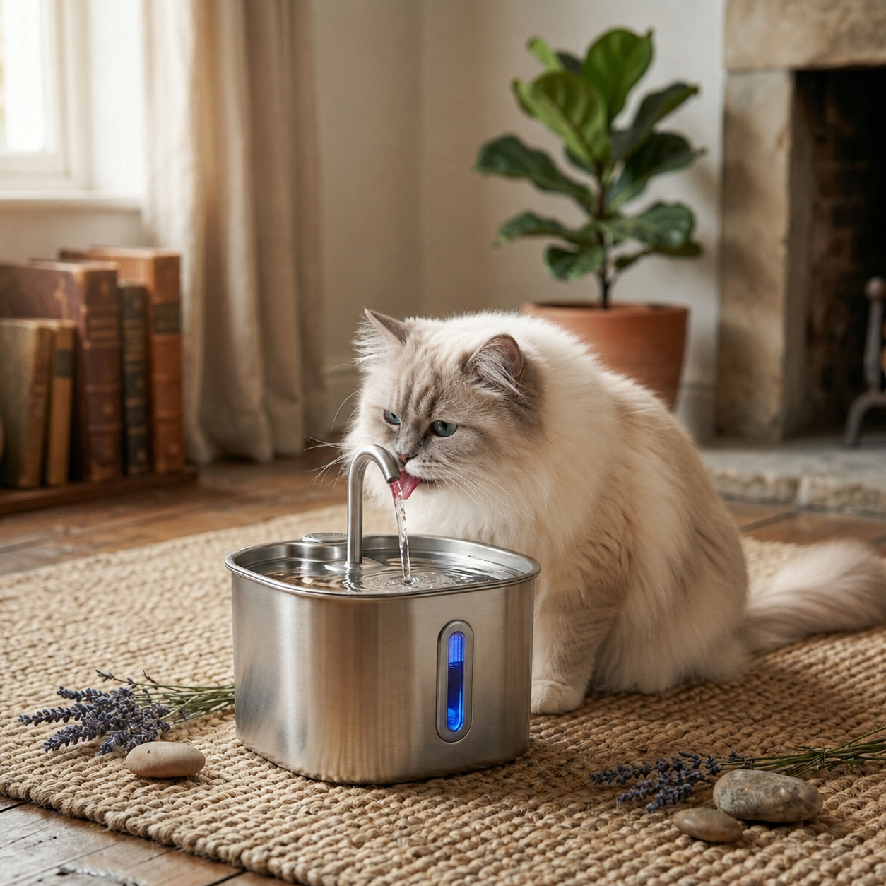 PureDrink Trinkbrunnen für Katzen und Hunde — Edelstahl | Maison Pets