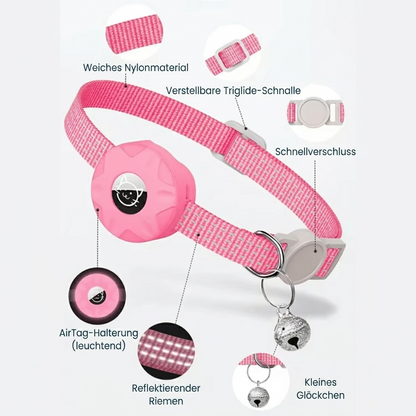 PawFind Katzenhalsband mit Tracker — immer auffindbar, ohne Abo