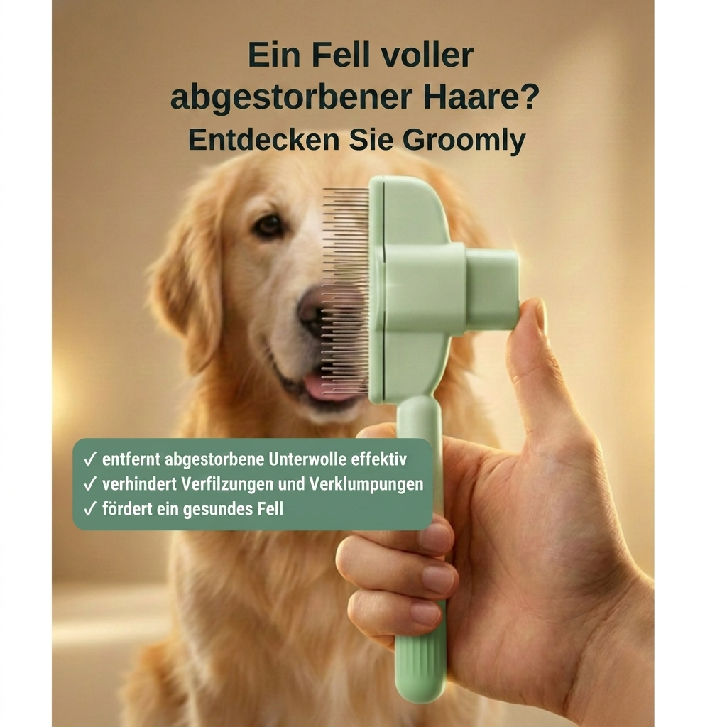 Groomly Kamm - Entfernt mühelos lose Haare und Verfilzungen für ein gesundes Fell