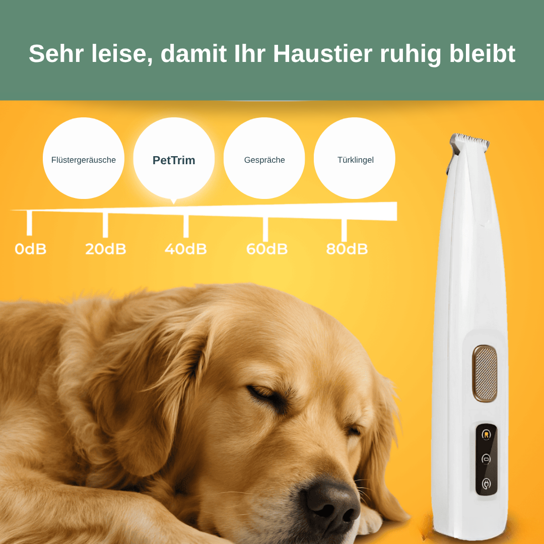 PetTrim Trimmer Hund und Katze — leise, für Pfoten und empfindliche Stellen