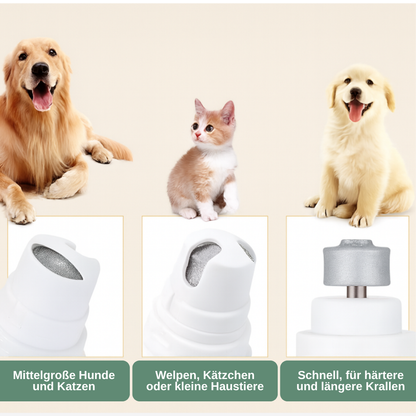 TrimZen elektrische Nagelfeile für Hunde und Katzen — leise, mit LED-Licht