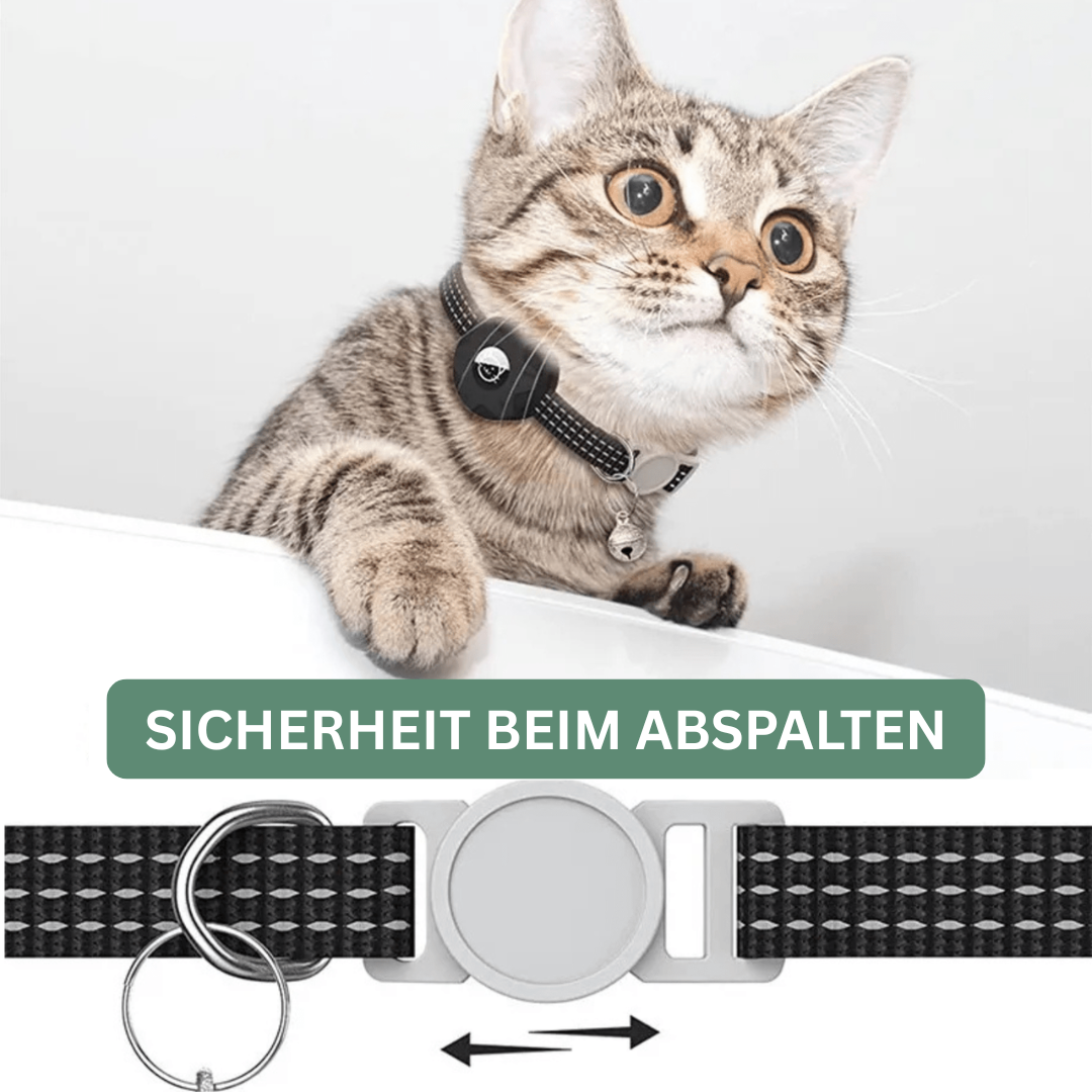 PawFind Katzenhalsband mit Tracker — immer auffindbar, ohne Abo