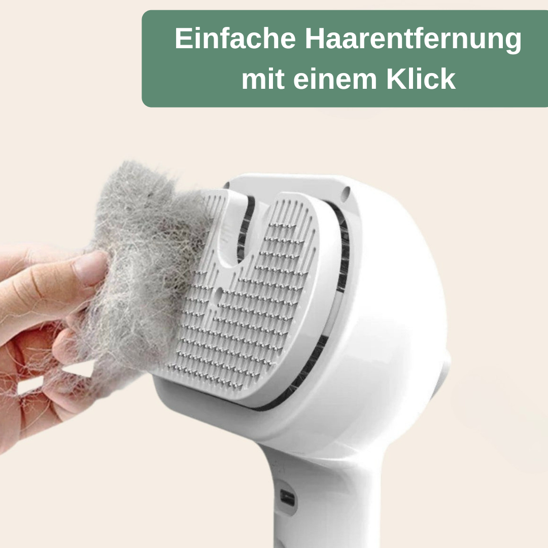 SteamPro Dampfpflegebürste für Hunde und Katzen — sanfter Dampf, gesundes Fell