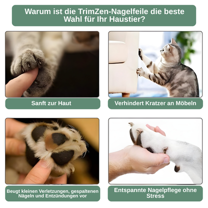 TrimZen elektrische Nagelfeile für Hunde und Katzen — leise, mit LED-Licht