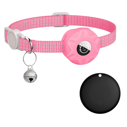 PawFind Katzenhalsband Farbe Lila mit weißem Tracker