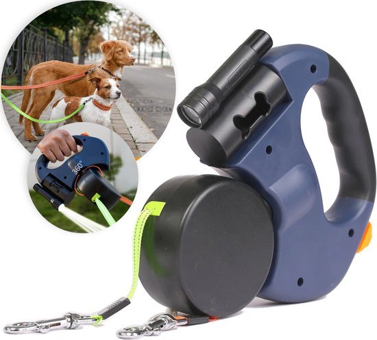 NightWalk™ - Twee honden. Nooit meer verstrengeld. Dag & nacht.Maison Pets5021651643270-V2Blauw