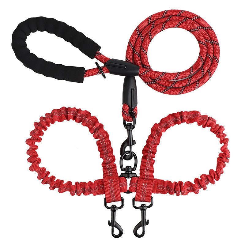 DuoWalk™ - Ontspannen wandelen met 2 hondenMaison Pets4776876665921-V2Rood