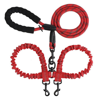 DuoWalk™ - Ontspannen wandelen met 2 hondenMaison Pets4776876665921-V2Rood