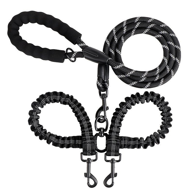 DuoWalk™ - Ontspannen wandelen met 2 hondenMaison Pets4776876665915-V2Zwart